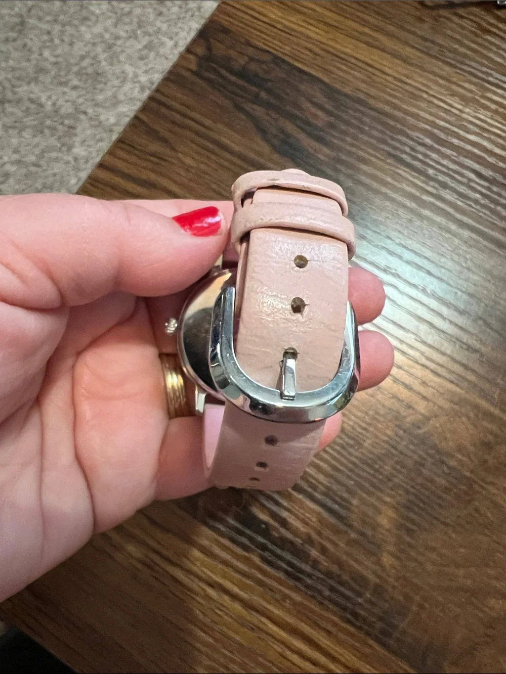 Kate Spade New York KSW1513 Metro White Dial Pink Leather Strap Women's Watch